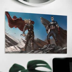 Картина "Тор и Капитан Америка"