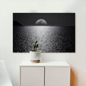 Картина “Большая Луна над ночным заливом”