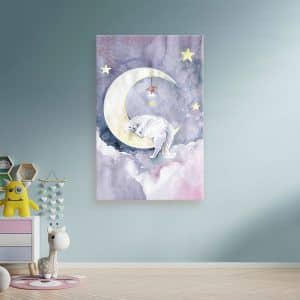 Картина «Акварель – Кошка на луне»