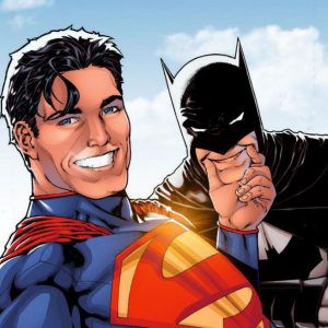 Плакат “Улыбочку! (Супермен и Бэтмен)”