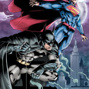 Плакат «Красный и черный (Супермен и Бэтмен)»