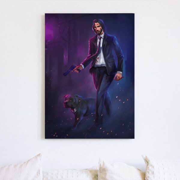 Картина "Джон Уик с собакой"