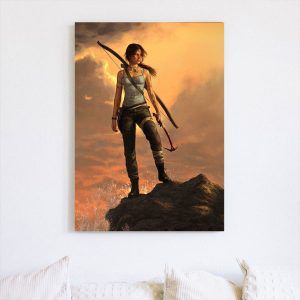 Картина "Лара Крофт на скале (Tomb Raider)"