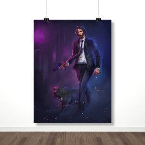 Плакат «Джон Уик с собакой»