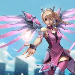 Картина “Ангел (Overwatch) – Розовый стиль – 3”