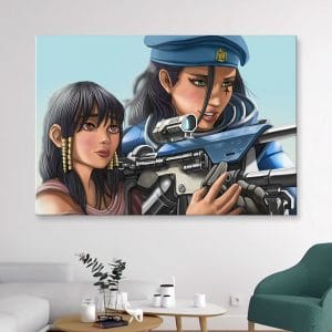 Картина “Ана и Фарра (Overwatch) – Уроки стрельбы”