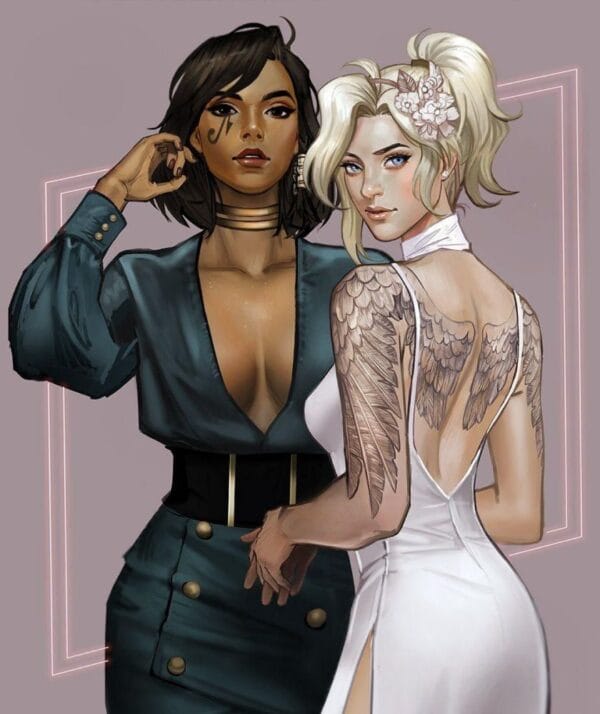 Картина "Светские леди Фарра и Ангел (Overwatch)"