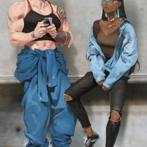 Картина “Заря и Фарра на отдыхе (Overwatch)”