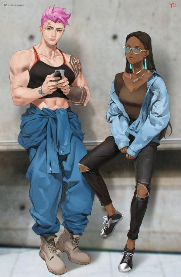 Картина "Заря и Фарра на отдыхе(Overwatch)"