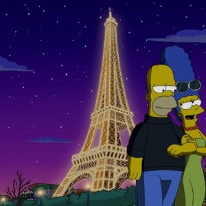 Картина “Свидание в Париже (Симпсоны)”