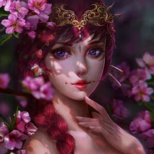 Картина “Принцесса в цветах вишни”