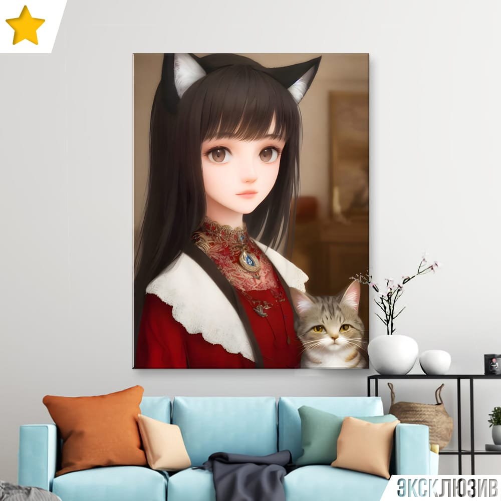 Картина «Семейный портрет (Неко и кошка)»