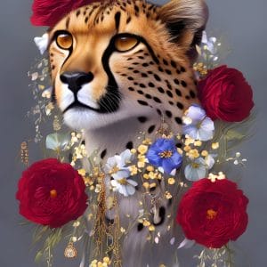 Картина «Гепард в цветах»