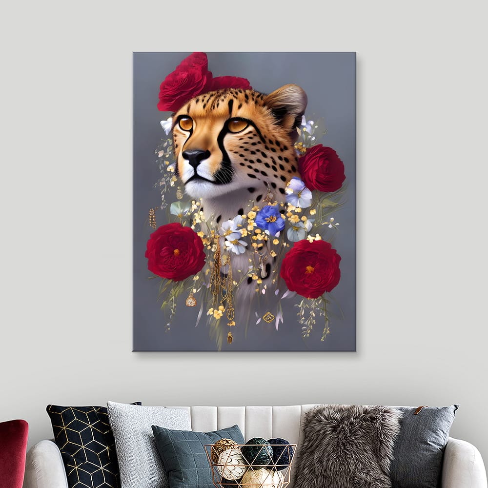 Картина «Гепард в цветах»