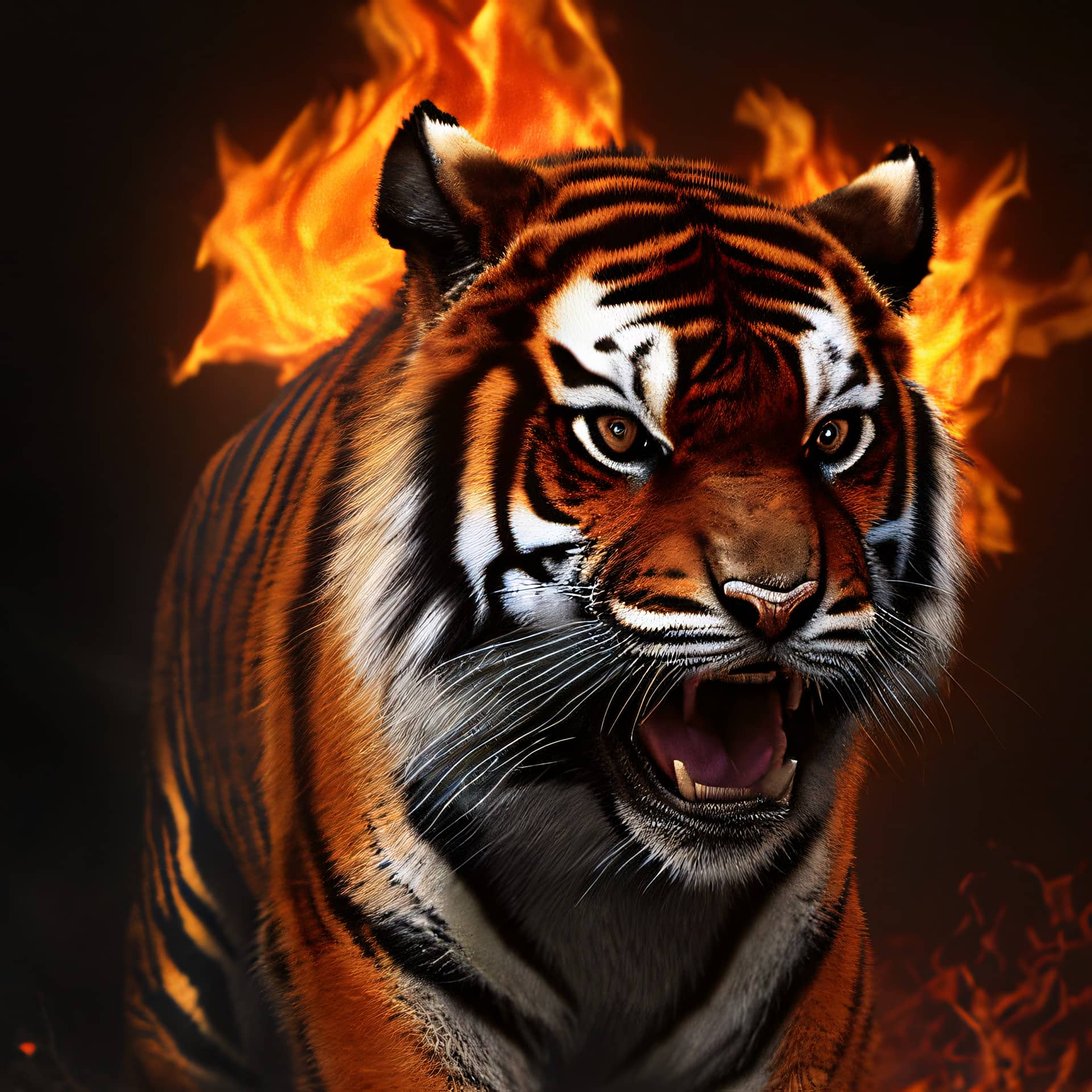 Картина “Огненный тигр – 3” | PrintStorm
