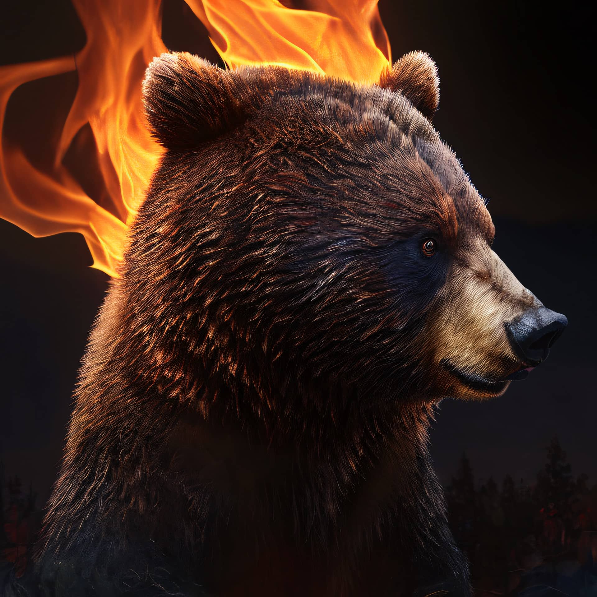 Картина “Огненный медведь – 2”
