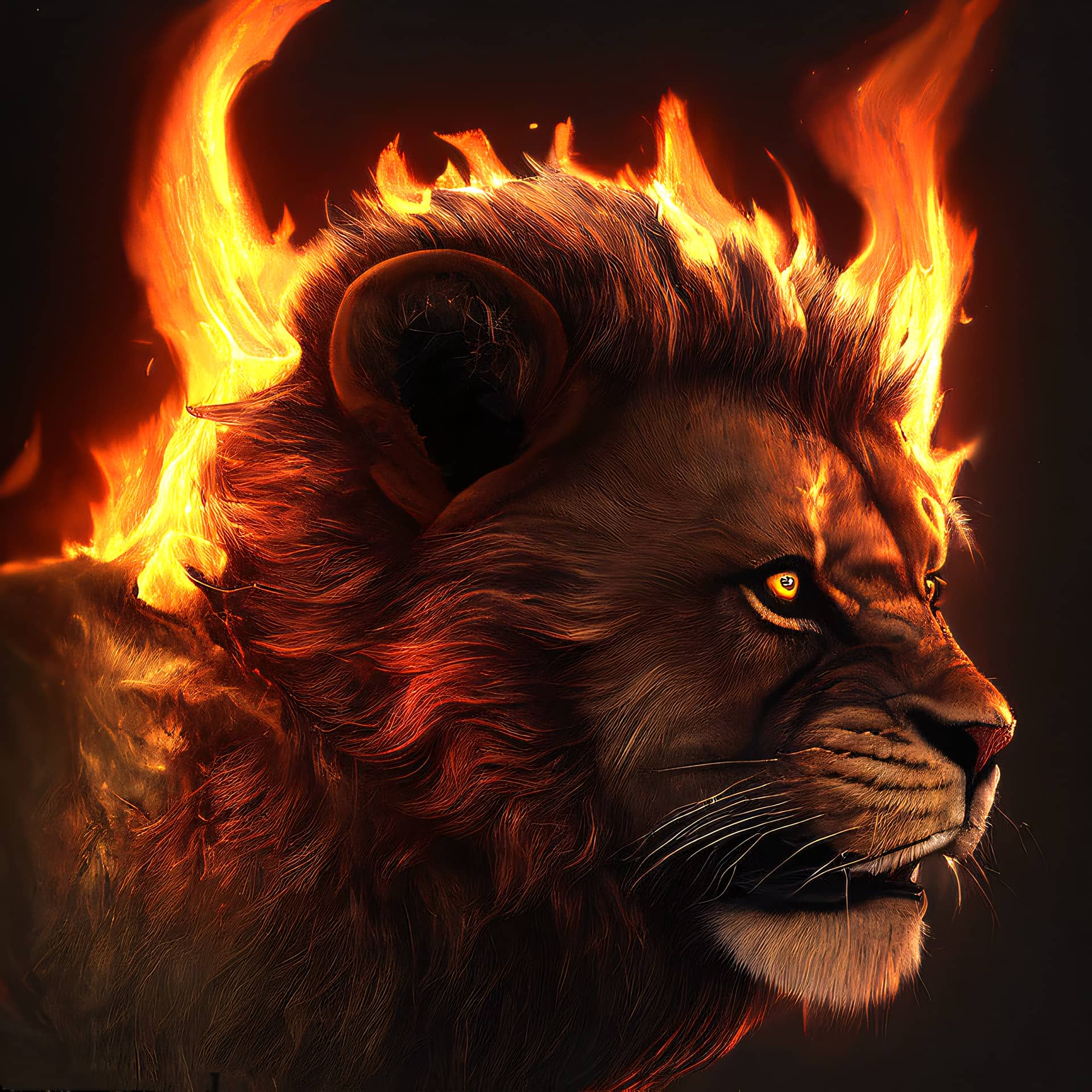 Картина “Огненный лев – 1”