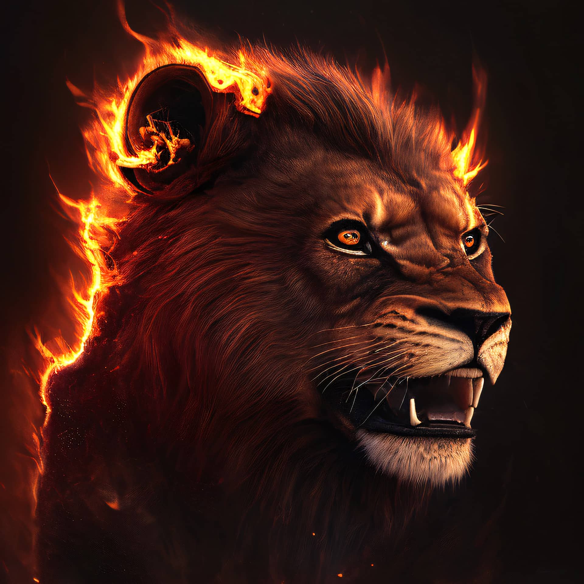 Картина “Огненный лев – 2”