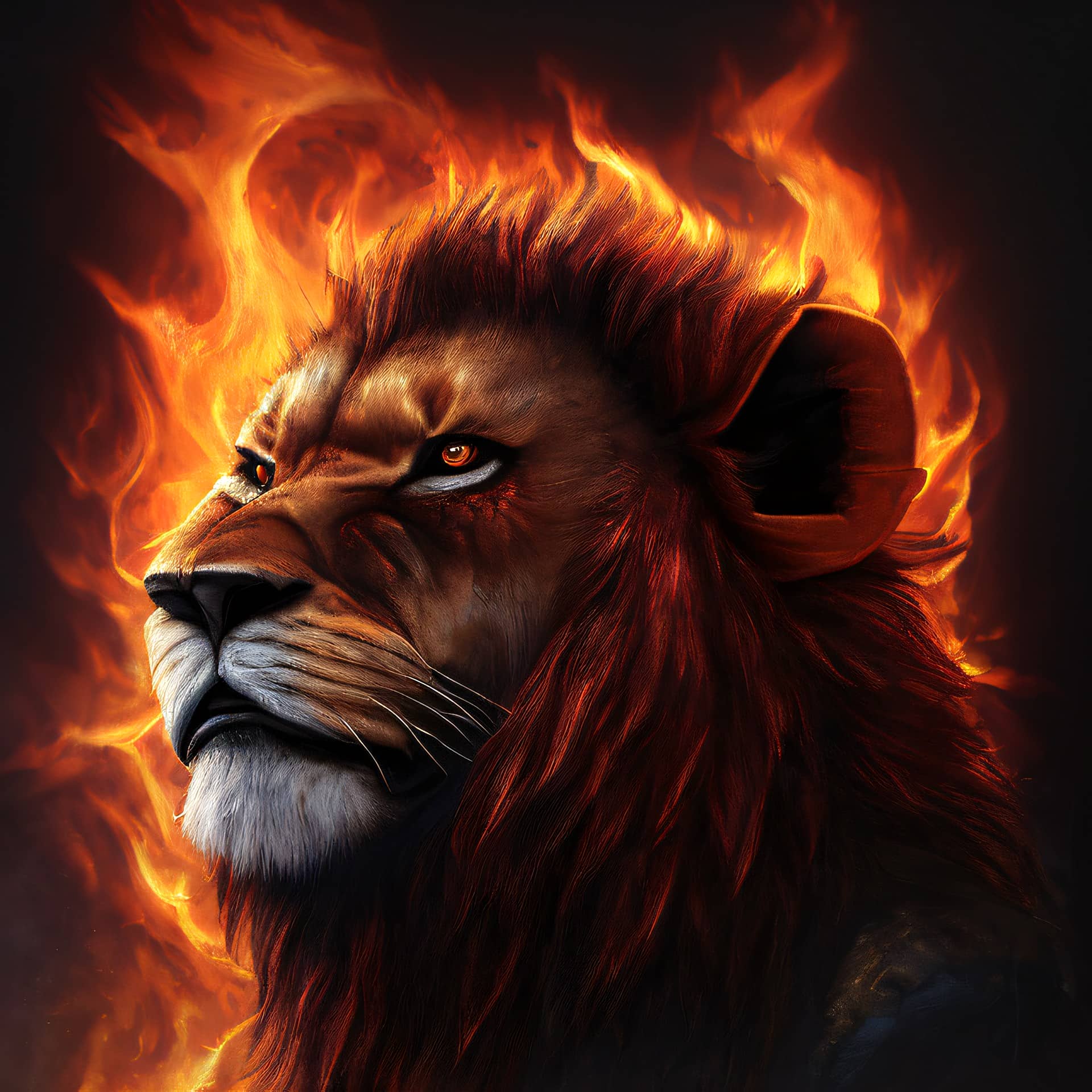 Картина “Огненный лев – 3”