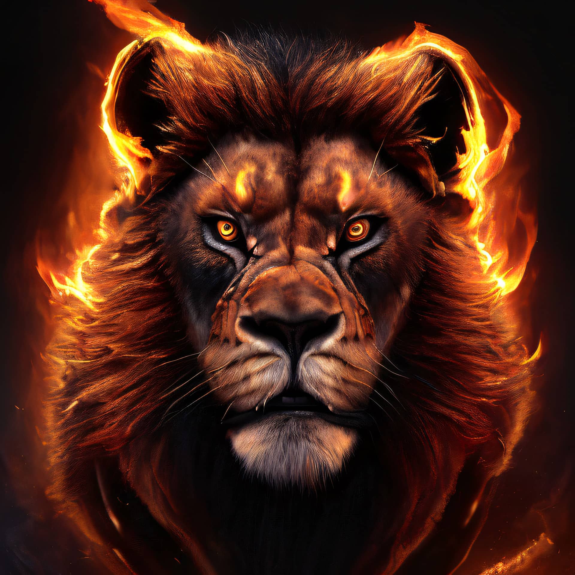 Картина «Огненный лев — 4»
