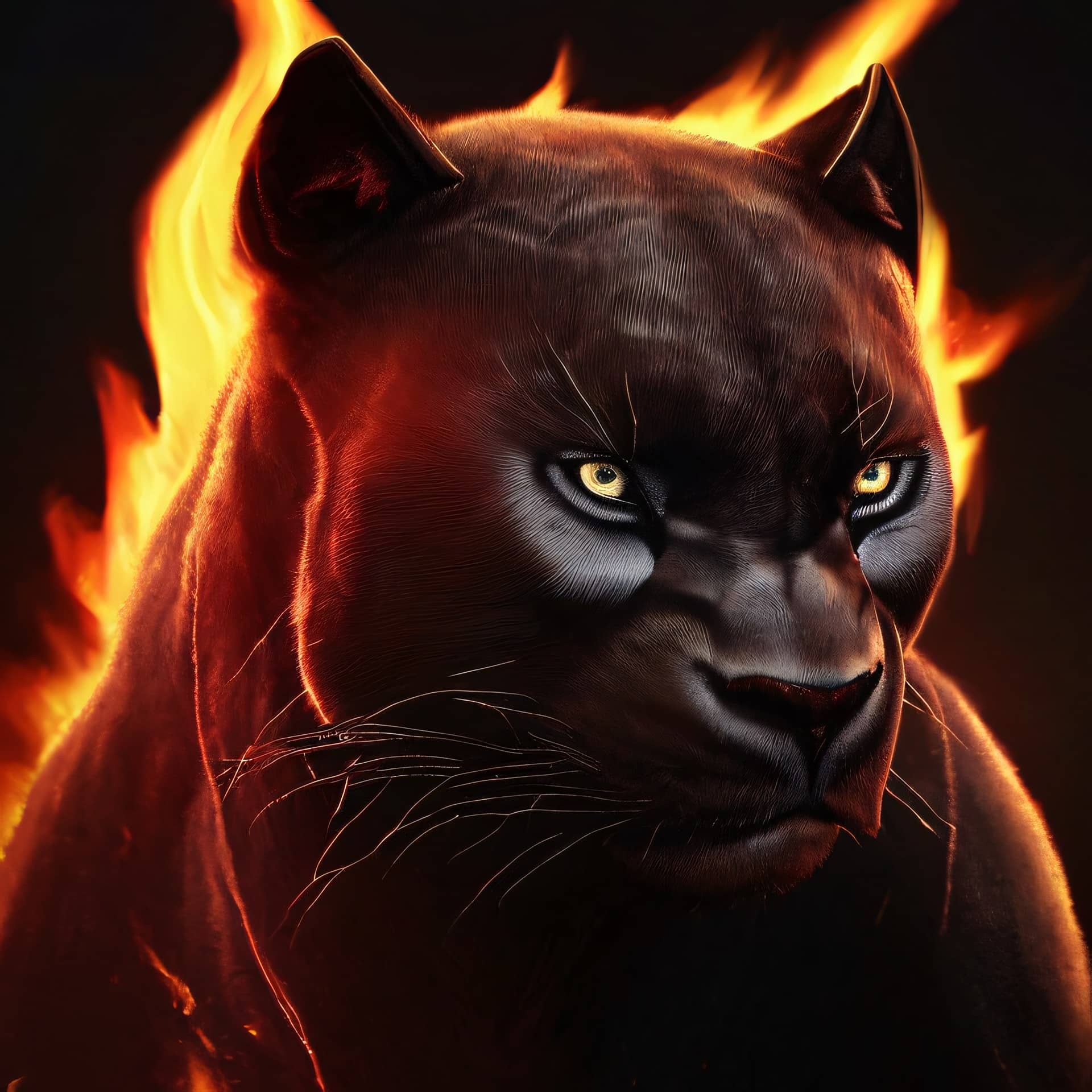 Картина «Огненная пантера — 3»